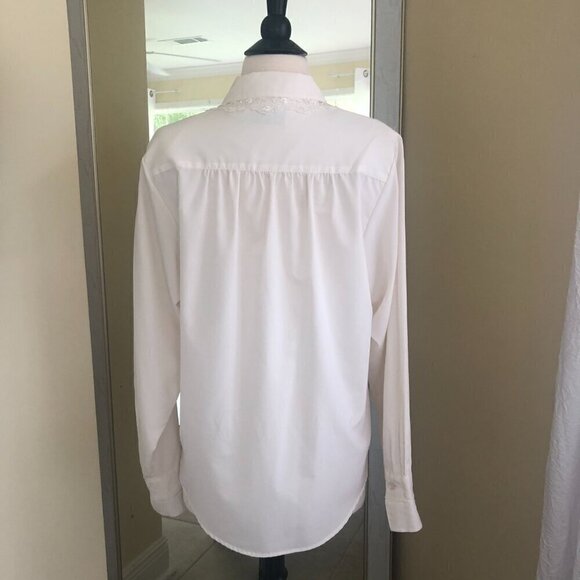 Vintage ORVIS Button Down Shirt Blouse Size 10 Modest Office - Picture 3 of 7